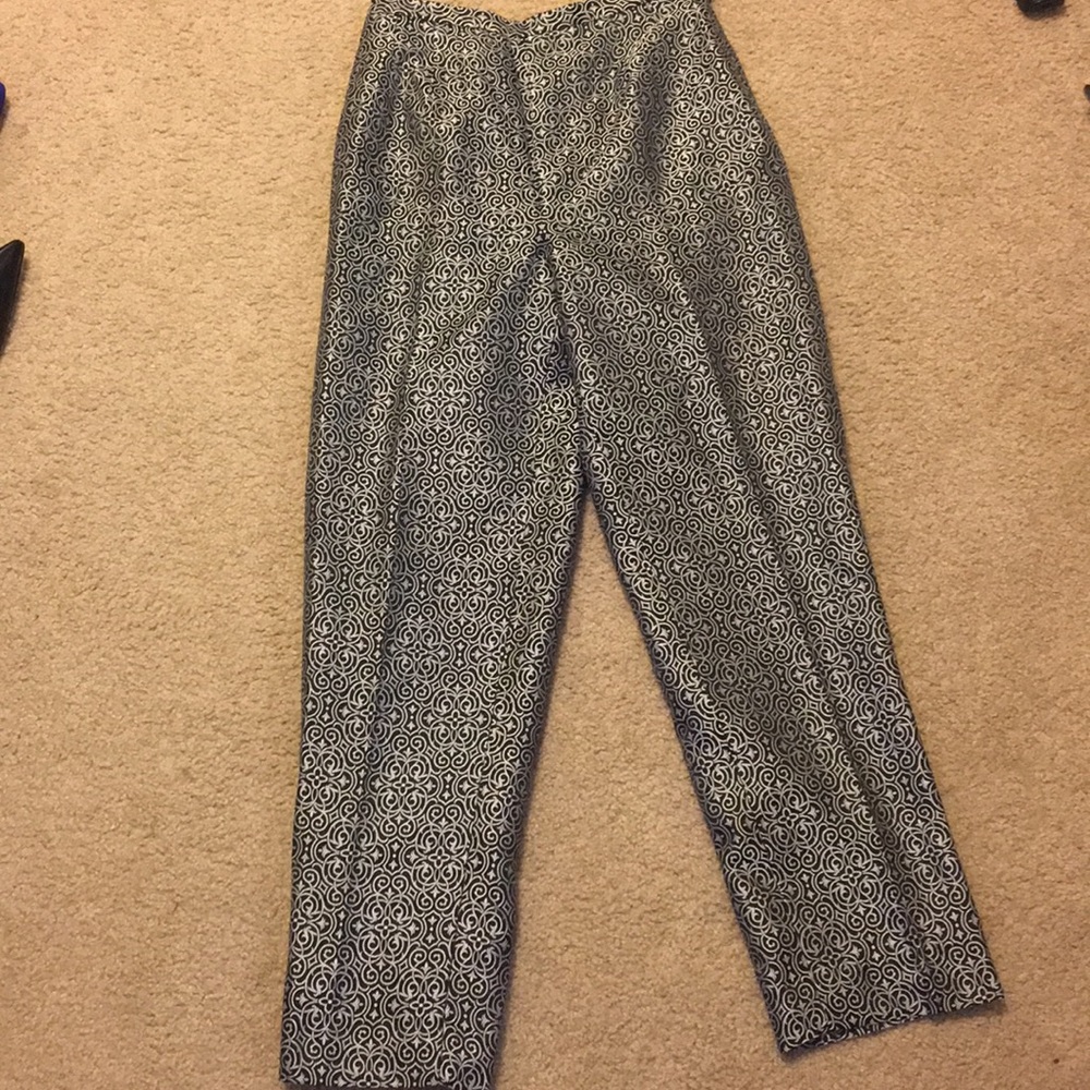Silk print Talbots pants.